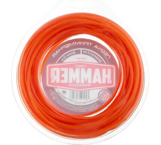 Леска триммерная Hammer 216-821 2.4мм, 15м, круглая, в блистере 677792