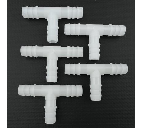 Т-образный соединитель Профитт 10 мм, белый, пластик, 5 шт. 0340470-RCS