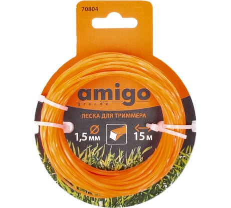 Леска для триммера (1.5 мм; 15 м; витой квадрат) Amigo 70804