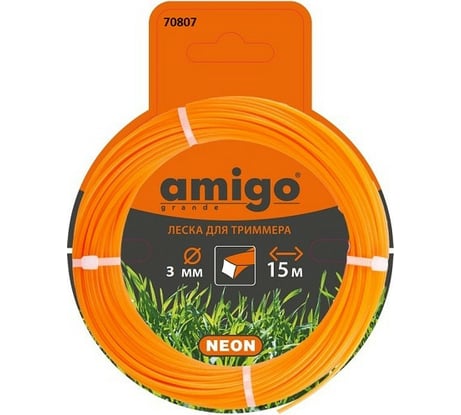 Леска для триммера "Витой квадрат" (3 мм; 15 м) Amigo 70807