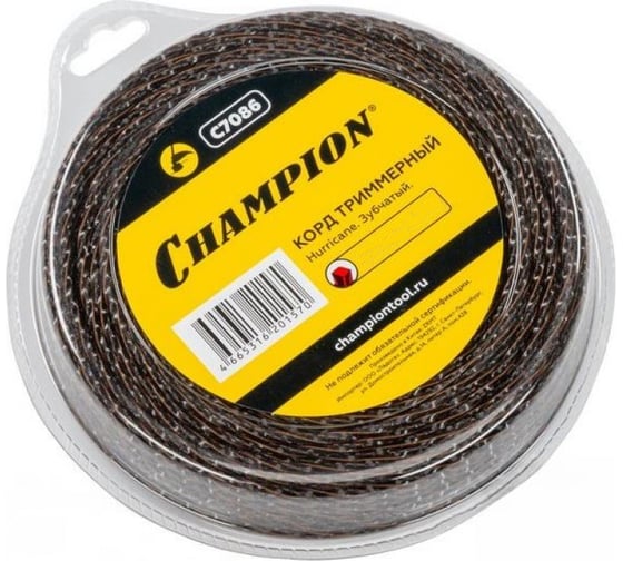 Корд триммерный CHAMPION Hurricane saw twist 3,7мм, 8м (зубчатый витой) C7091