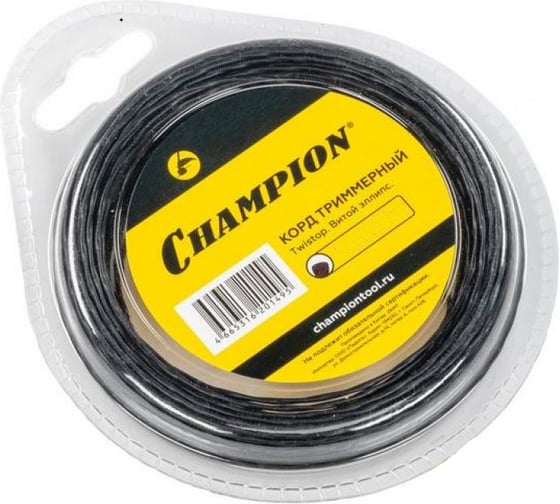 Корд триммерный CHAMPION Ellipse Twist 1,6мм, 15м, витой эллипс C7098 1