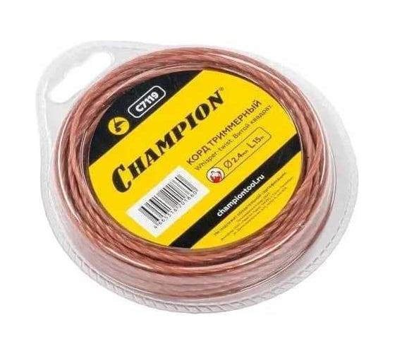 Корд триммерный CHAMPION Whisper-twist 3.0 мм, 12 м (витой квадрат) C7121 1