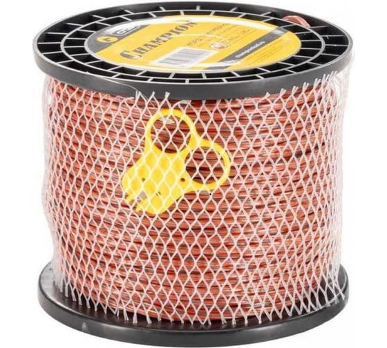 Корд триммерный CHAMPION Whisper-twist 4,0мм, 95м, витой квадрат+нож C7125