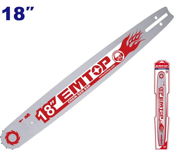 Шина для цепной пилы EMTOP 18", подходит для бензиновой цепной пилы EGCS18451 ECSB6181 1