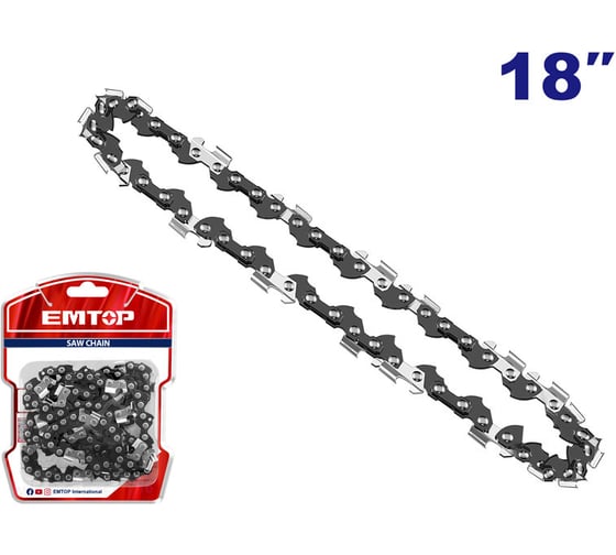 Цепь для пил EMTOP 18", подходит для бензиновой цепной пилы EGCS18451 ECSL5181