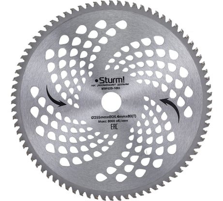 Фреза универсальная с твердосплавными напайками (255x25.4 мм; 80Т) для бензотриммера Sturm BT8952D-1001