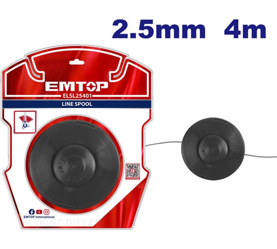 Головка с леской для триммера EMTOP ELSL25401 1