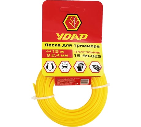 Леска (15 м; треугольник; 2.4 мм) для триммера УДАР 15-99-025