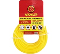 Леска (15 м; квадрат; 4 мм) для триммера УДАР 15-99-021