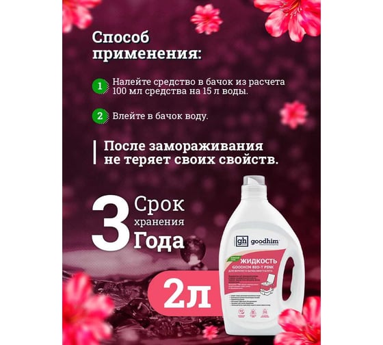 Набор средств для биотуалета GOODHIM GREEN + PINK. 2лх2 , 14112