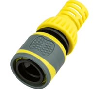 Коннектор ЧЕТЫРЕ СЕЗОНА Профи для шланга, быстросъемный 3/4 с аквастопом, термопластичной резиной и защитой от перегибов 62-0303-F