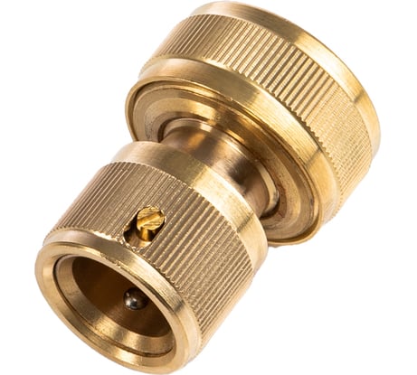 Коннектор ЧЕТЫРЕ СЕЗОНА для шланга латунный, быстросъемный, 3/4, с аквастопом Профи 62-0310-F