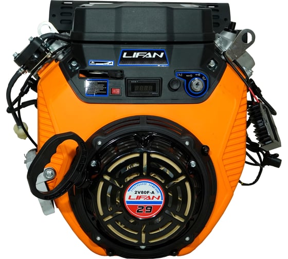 Двигатель LIFAN LF2V80F-A (4500), 29 л.с. D25 20А датчик давл./м, м/радиатор, счетчик моточасов 00-00158183 1