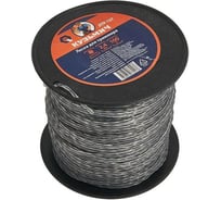 Леска для триммера КУЗЬМИЧ ЛТР-127 2,4мм х 100м (витой квадрат) серый (24) Р1-00026423