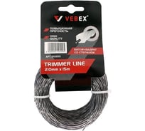 Набор лесок для триммера VEBEX витой квадрат со стержнем, 2,0x15м, 6 шт. АГ210220