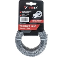 Набор лесок для триммера VEBEX витой квадрат со стержнем, 2,4x15м, 3 шт. АГ210224