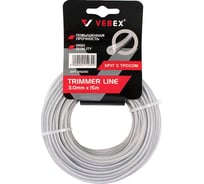 Набор лесок для триммера VEBEX круг с тросом, 3,0x15м, 3 шт. АГ215230