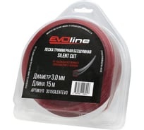 Леска триммерная (корд) EVOline Silent Cut 3,0 мм, 15 м, четырехлистник, нейлон, в блистере 3015SILENTEVO