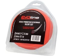 Леска триммерная (корд) EVOline Silent Cut 2,4 мм, 81 м, четырехлистник, нейлон, в блистере 2481SILENTEVO