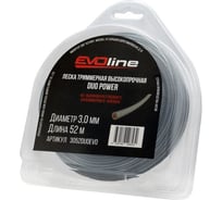 Леска триммерная (корд) EVOline Duo Power 3,0 мм, 52 м, сердечник, с насечками, нейлон, в блистере 3052DUOEVO