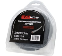 Леска триммерная (корд) EVOline Duo Power 2,4 мм, 81 м, сердечник, с насечками, нейлон, в блистере 2481DUOEVO