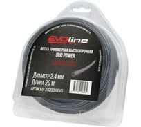Леска триммерная (корд) EVOline Duo Power 2,4 мм, 20 м, сердечник, с насечками, нейлон, в блистере 2420DUOEVO