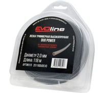 Леска триммерная (корд) EVOline Duo Power 2,0 мм, 118 м, сердечник, с насечками, нейлон, в блистере 20118DUOEVO