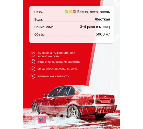 Автошампунь для бесконтактной мойки 5 л KERRY KR-306-5