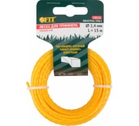 Леска (15 м; 2.4 мм; крученый квадрат) для садовых триммеров FIT 78026