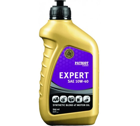 Масло полусинтетическое 0.946 л. для четырехтактных двигателей Expert SAE 10W40 PATRIOT