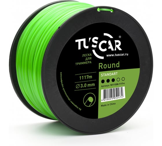 Леска для триммера TUSCAR Round, Standart, 3.0 мм, 1117 м 10111330-1117-4 1