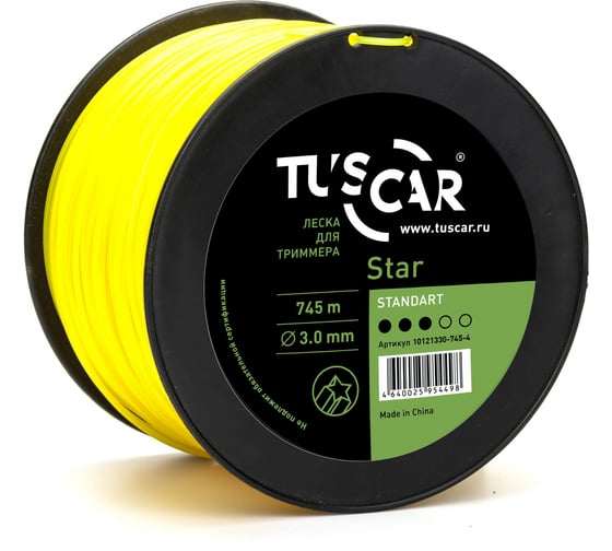 Леска для триммера TUSCAR Star, Standart, 3.0 мм, 745 м 10121330-745-4 1