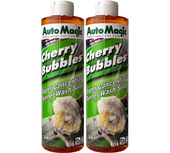 Автошампунь с вишневым ароматом AutoMagic CHERRY BUBBLES (USA) 473 мл, 2шт 36R_2 1