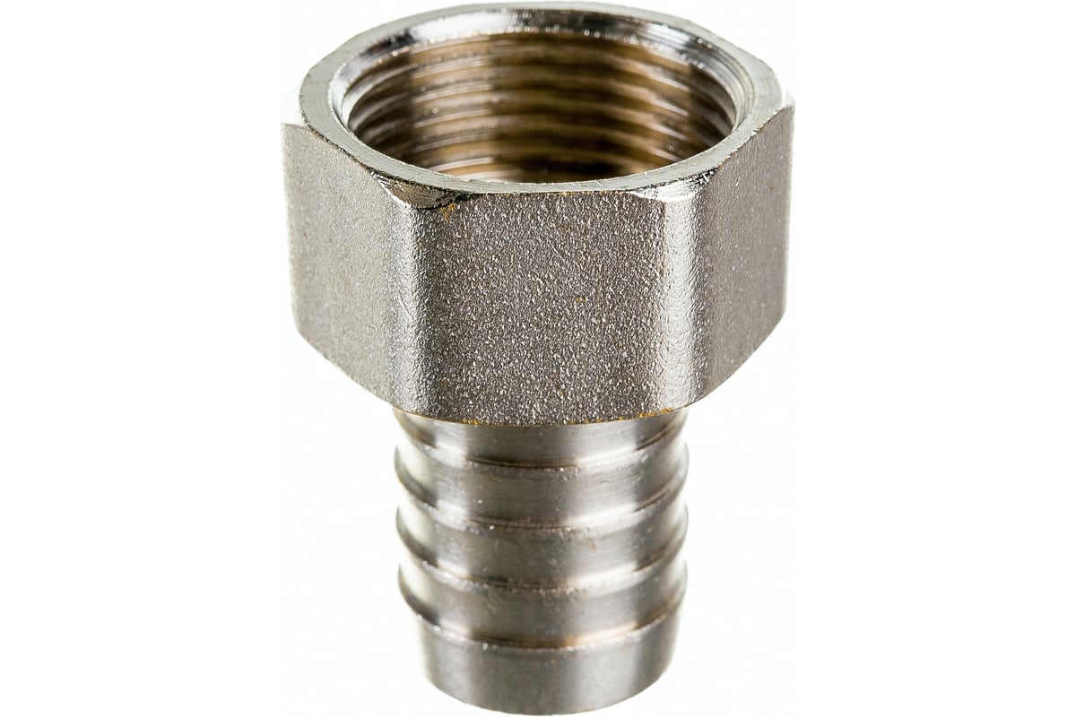 Штуцер (внутренняя резьба 3/4\" - елочка 20 мм; латунь никелированная ...