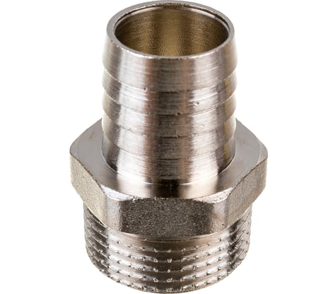 Штуцер (внешняя резьба 1" - елочка 25 мм; латунь никелированная) SANTRADE 1433