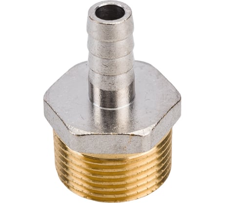 Штуцер (внешняя резьба 3/4" - елочка 10 мм; латунь никелированная) SANTRADE 1431