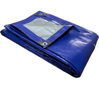 Тент универсальный ЧЗМ Защитник 140 6х10м синий/серебристый 8372