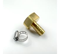Наконечник латунный с подвижной гайкой внутренняя резьба 1/2 х елочка 10 мм + хомут Профитт 4823419
