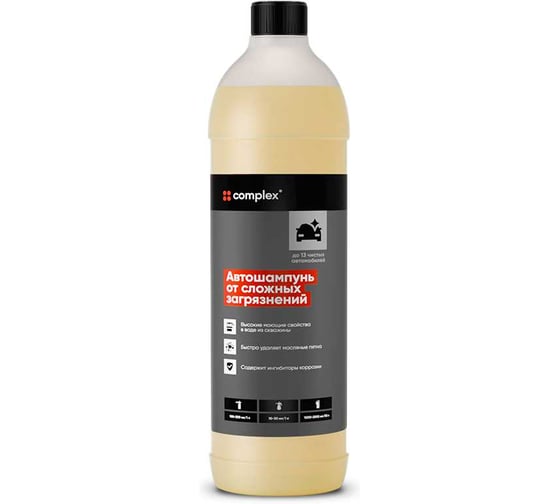 Автошампунь от сложных загрязнений Complex (1л), концентрированный бесконтактный автошампунь Novice 1л 11221 11751 1