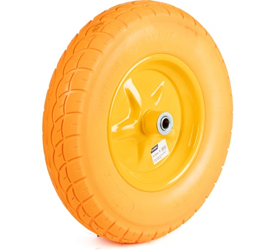 Колесо СИЛАЧ к тачке ПОЛИУРИТАНОВОЕ 4.00-8, 16мм 023615 1