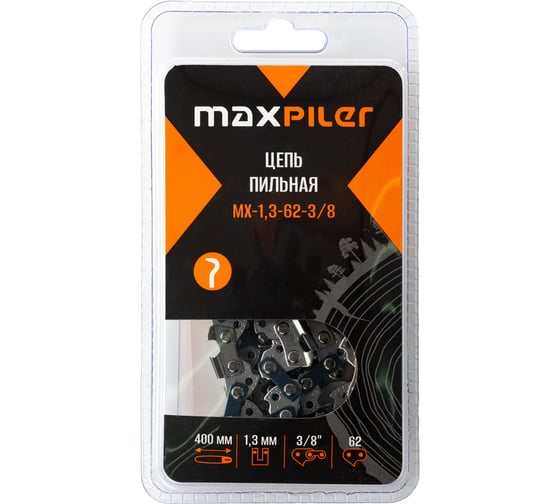 Цепь пильная MAXPILER (Partner.Poulan 18 ) в блистере MX-1,3-62-3/8 1