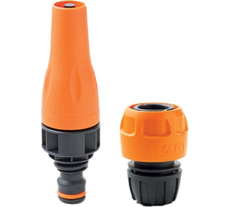 Набор: регулируемый распылитель + соединение для шланга 12,5мм/1/2", 15мм/5/8" GF ДжиЭф 5402