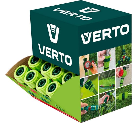 Муфта сквозная 1/2 однокомпонентная 30 шт экспозиционная коробка VERTO 15G720-30