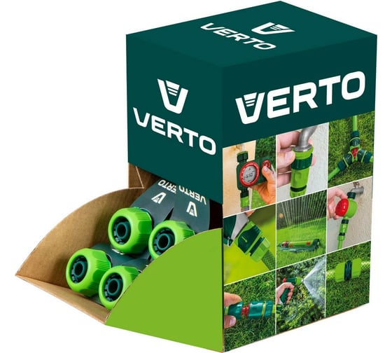 Муфта сквозная 1/2-5/8 двухкомпонентная 30 шт экспозиционная коробка VERTO 15G730-30