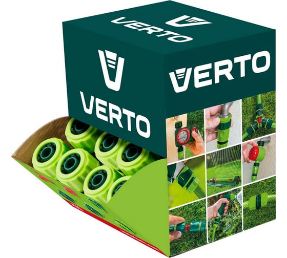 Муфта сквозная 3/4 однокомпонентная 30 шт экспозиционная коробка VERTO 15G722-30
