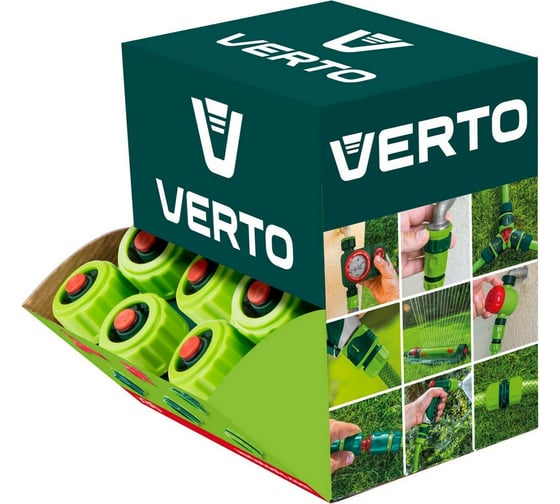 Муфта с автостопом 3/4 однокомпонентная 30 шт экспозиционная коробка VERTO 15G723-30