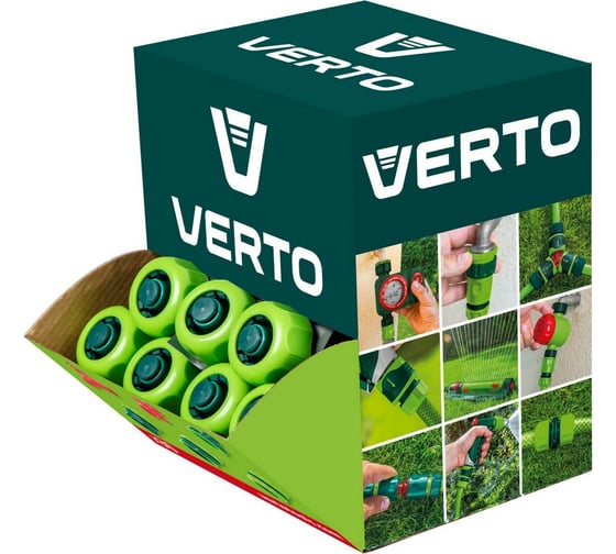 Муфта с автостопом 3/4 двухкомпонентная 30 шт экспозиционная коробка VERTO 15G733-30