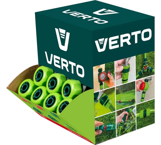 Муфта сквозная 3/4 двухкомпонентная 30 шт экспозиционная коробка VERTO 15G732-30