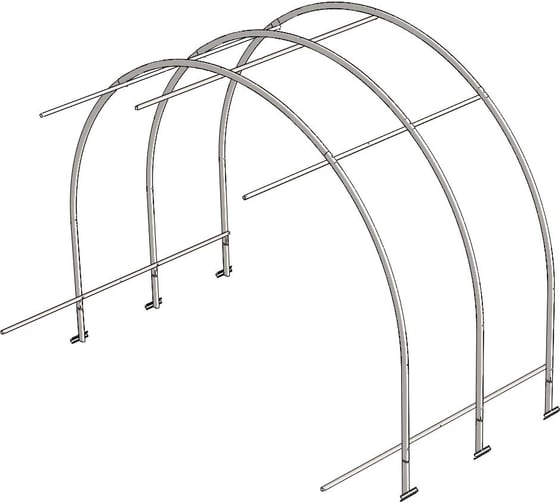 Каркас вставки к теплице ВОЛЯ Сигма Люкс шаг 0.67м с грунтозацепами 1430